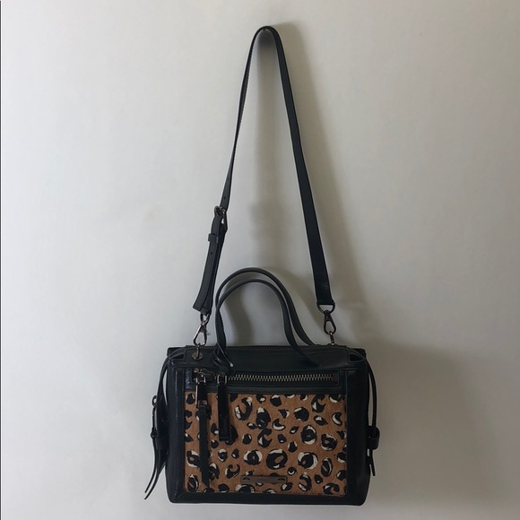 Fossil Bella Small Satchel Black Cheetah New - Picture 3 of 8